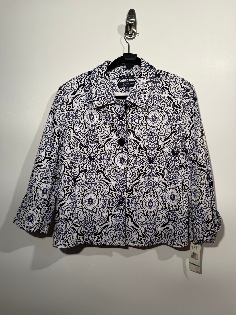 Jones New York Signature Jacket Women 16 Paisley Stretch NWT